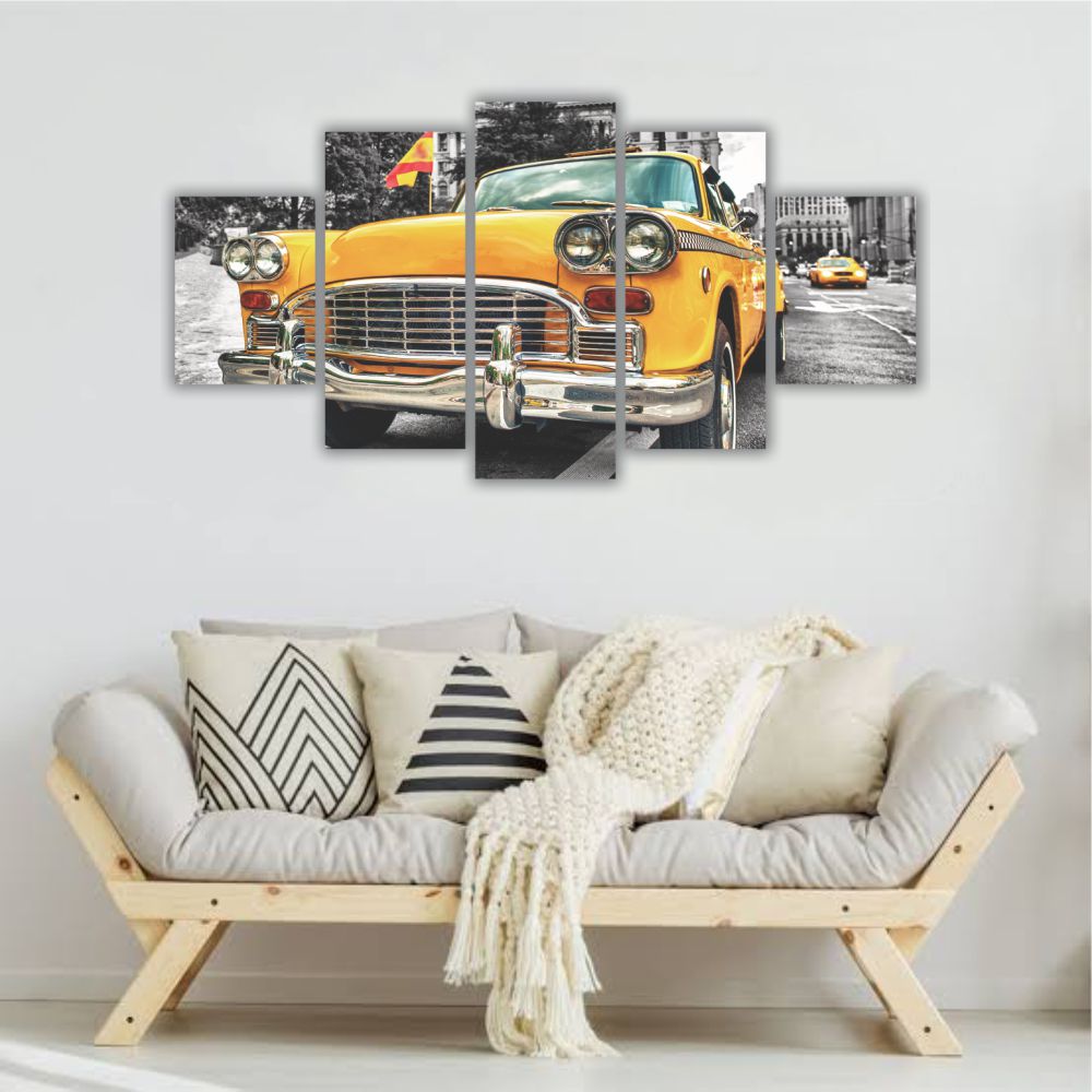 Quadros Decorativos MDF Táxi Amarelo New York