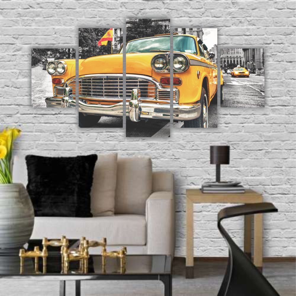 Quadros Decorativos MDF Táxi Amarelo New York